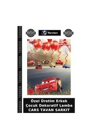 Özel Üretim Erkek Çocuk Dekoratif Lamba Cars Tavan Sarkıt Çok Renkli