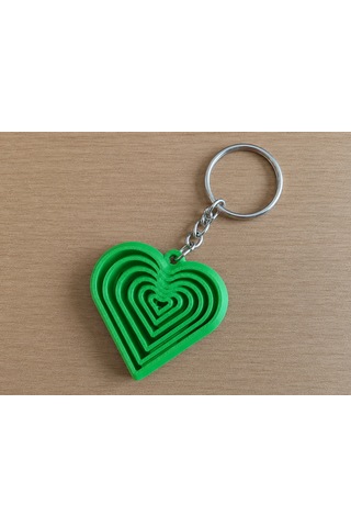 3d Baskı Kalp Fidget Anahtarlık - Hareketli Gerginlik Oyuncağı Ve Çanta Süsü-yeşil