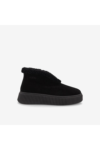 Nero Black Bot Kadın 40g8 Frau Waxyfur Desert Boot Wıth Fur On Platform siyah