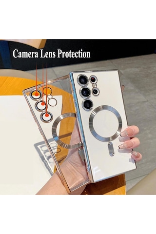 Teknomoda Huawei Mate 50 Pro Kılıf Kamera Lens Korumalı Renkli Magsafe Şeffaf Silikon