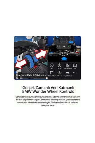 Alienrider M2-bmw 6.2 İnç Akıllı Motosiklet Ekranı - Wonder Wheel - Android Auto Siyah
