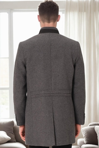 Plt9367 Dewberry Erkek Palto-düz Gri Düz Gri