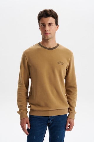 Ar-ma Erkek Regular Fit Örme Selanik Sweatshirt %65 Pamuk %35 Polyester, Karbon Fırçalı, Basic Bisiklet Yaka K30124698902 Kahverengi-k5 Acı Kahverengi