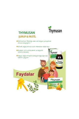 Thymusan Bitkisel Pastil Kekik Zencefil Zerdeçal 24 Lü
