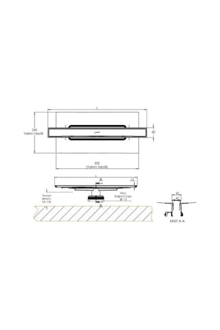 Hüppe Galata A  Duş Kanalı Seti 60 CM Mat kanal+sifon