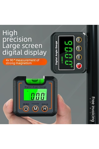 Hangfox Casio Mini Dijital İçinç Ölçer - Lazerli, Manyetik Tabanlı, Işıklandırmalı Ekranlı, Abs Malzeme, Tepe/manzaralı Taraf Ölçümü Aleti Dl1908