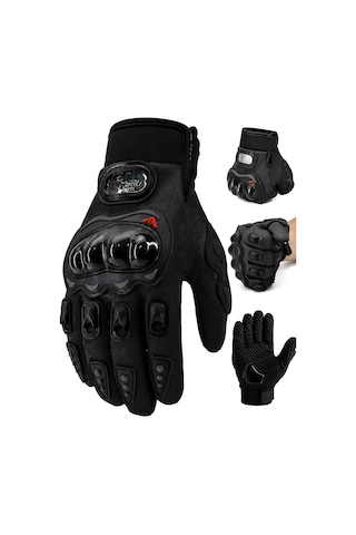 Xmlbayiciniz Tr M Beden Korumalı Motosiklet Eldiveni Unisex Bisiklet Motorcu Eldiveni Siyah 113 Genel