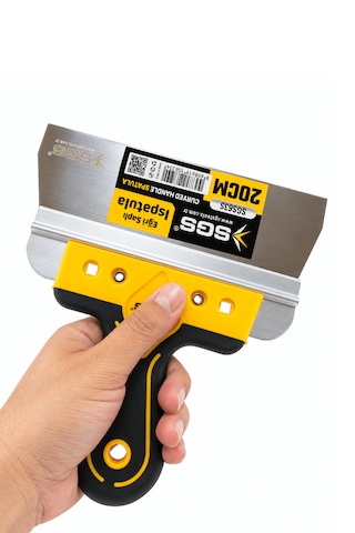 Eğri Saplı Spatula 20 Cm Paslanmaz Çelik Temizlik Boya Sıva Kazıma Harç Karıştırma Ispatulası