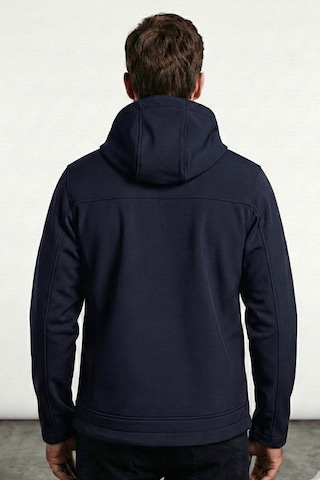 Erkek Mont İçi Polarlı Softshell Mont Su Ve Rüzgar Geçirmez Kapüşonlu Spor Mont Lacivert