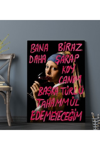Bk Gift Vintage Klasik Sanat Esprili Sözlü Dekoratif Kanvas Tablo - 4 Çok Renkli
