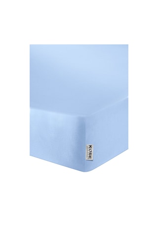 Penye Lastikli Çarşaf, Çift Kişilik , Açık Mavi, Pamuk-elastan Örme Kumaş, 230 Gr/m² Açık Mavi