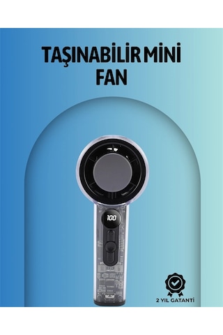 Şeffaf Kasa El Fanı 5v 2a 100 Kademeli Ha Akışı Type-c Girişli Krgltgs2pm34hpndo83