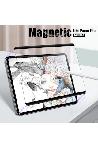 Samsung Galaxy Uyumlu Tab S10 Fe+ Plus 13.1inç Çok Kullanımlı Magnetik Paper Like Ekran Koruyucu Kapaklı Kılıf