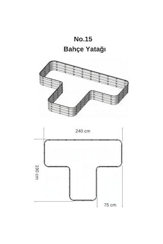 Modüler Yükseltilmiş Bahçe Sebze Yatağı No:15 240x190 Bej