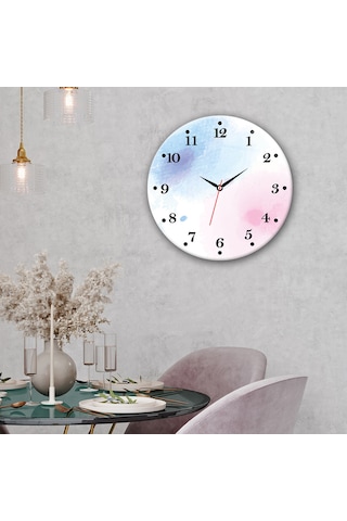 Decorita Cam Saat | Water Color Effects | Çap40cm Çok Renkli