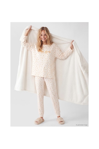 Lcw Dream Pembe Bisiklet Yaka Polar Kadın Pijama Takımı