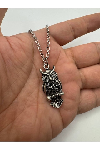 Antik Baykuş Figürlü Unisex Kolye Bilgelik, Ve Mistik Simgesi Çok renkli