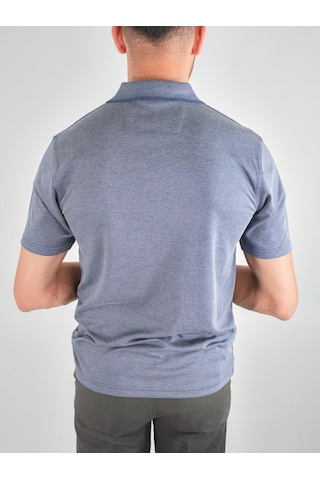 Erkek Yakalı Cepli Penye Açık Lacivert Baba Tshirt