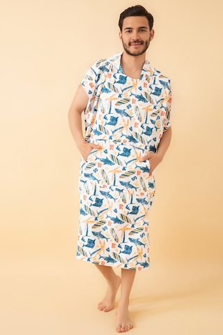 Shark Yetişkin Sörf Panço Plaj Havlusu L Beden