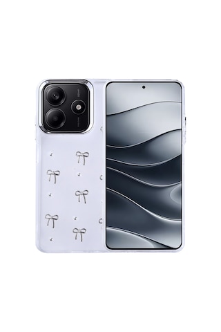 Kilifone - Redmi Note 14 4g Uyumlu Kılıf Airbag Tasarımlı Simli Şeffaf Kutup Kapak - Yıldız - T37077