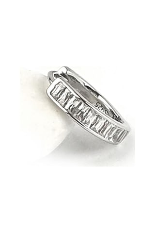 Baget Zirkon Taşlı 925ayar Gümüş Tek Erkek Halka Küpe Gümüş