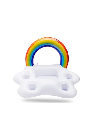 Konesam Renkli Bulut Şeklinde Havalandırmalı Su Üstü İçecek Tutucu - 4 Bardaklık Ve Buzluk Özelliği İle Havuz Ve Partiler İçin