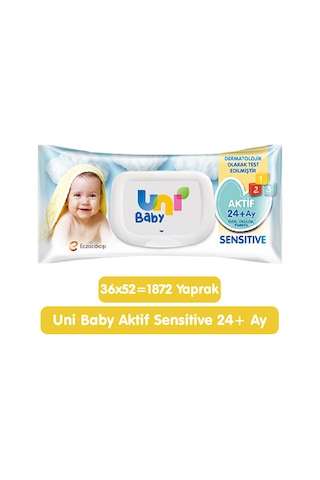 Uni Baby Aktif Sensitive Islak Mendil 36x52 1872 Yaprak