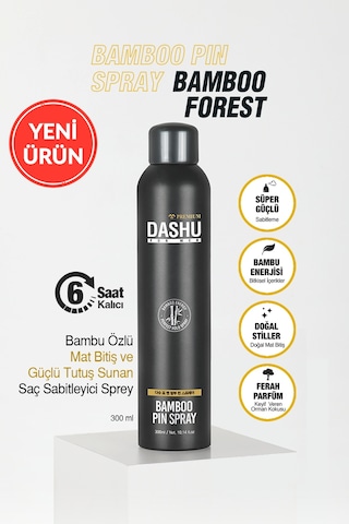 Bambu Özlü Mat Bitiş Ve Güçlü Tutuş Sunan Saç Sabitleyici Sprey Dashu For Men Bamboo Pin Spray 300ml
