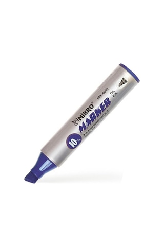 Mavi Permanent Markör Marker Kesik Uçlu Koli Kalemi Mavi 10 mm Mr-6010 12 Adet