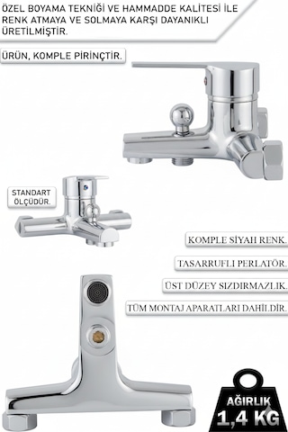 Banyo Bataryası Ve Geniş Şampuanlıklı Sürgülü Duş Seti Krom