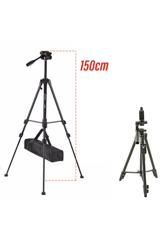 Kumandalı Tripod 3 Ayak Sabitleyici Video Fotoğraf Tripod 150cm