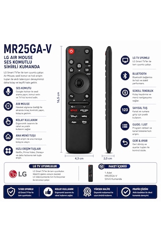 Lg Mr25ga-v Air Mouse Ses Komutlu Sihirli Tv Kumandası