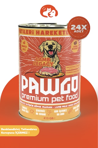 Pawgo Lamb Legacy Kuzu Etli Parça Etli Köpek Mama 24 x 415 G