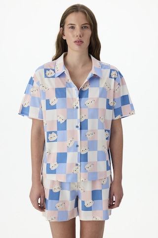 Penti Cutene Gömlek Şort Pijama Takımı Çok Renkli