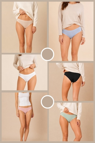 Loule Kadın 6'lı Esnek Modal Pamuklu Bikini Külot Çok Renkli