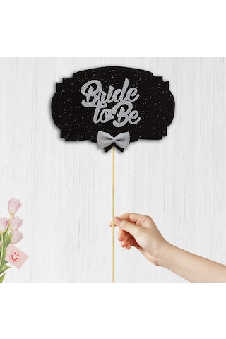 Bride To Be Konuşma Balonu Çubuğu - Siyah & Gümüş