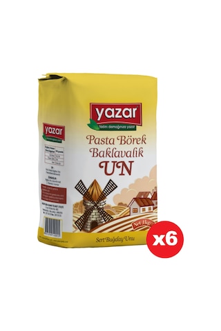 Yazar Pasta Börek Baklavalık Un 6 x 1 KG