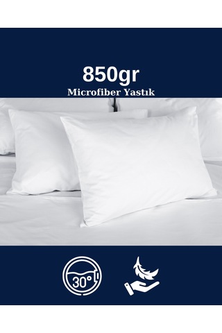 Microfiber Kumaş Boncuk Silikonlu 850gr Beyaz Yastık 50x70 Beyaz