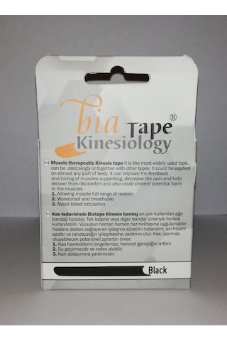 Bia Tape Bandı Siyah Renk 5Cm X 5M Kinesio Biatape Bantı
