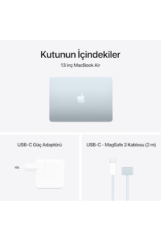 Macbook Air M4 24 GB 512 GB SSD 13.6" Mc6v4tu/a Gök Mavisi Dizüstü Bilgisayar (Outlet)