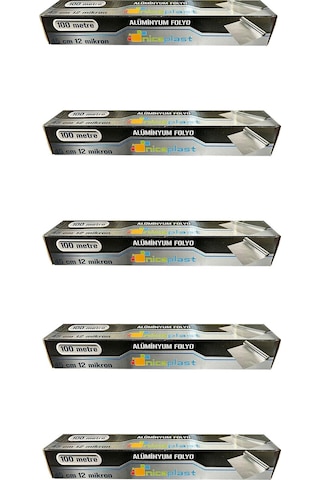 Niceplast Alüminyum Folyo - 45 Cm. X 100 Metre - 12 Mikron - 5 Paket