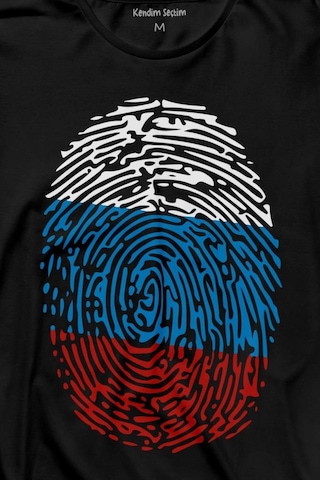Fransa Bayrağı Damgası Parmak İzi Uzun Kollu Tişört Baskılı T-shirt 001