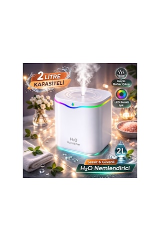 2 Litre Oda Hava Nemlendirici Water Drop Humudifier Rgb Led Işıklı Buhar Makinesi