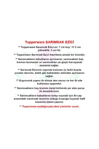 Tupperware Sarımsak Ezici Hsgl 7695172249324