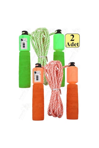 Atlama İpi Ayarlanabilir Sayaçlı 2 Adet Ayarlı Göstergeli Atlama İpi Evde Spor İpi Sünger Tutamaçlı Antreman Egzersiz