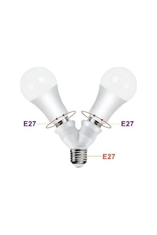 Ledx Dy-101 E27 Duy Çoğaltıcı Tek Duydan Çift E27 Lamba Bağlantısı