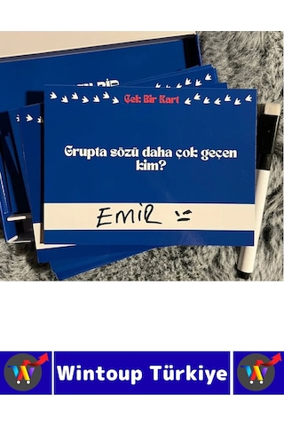 Eğlenceli Arkadaş Grup Oyunu Cesur Sorulu İtiraflı Silinebilir Yazı Kalemli 50 Kartlı İtiraf Oyunu