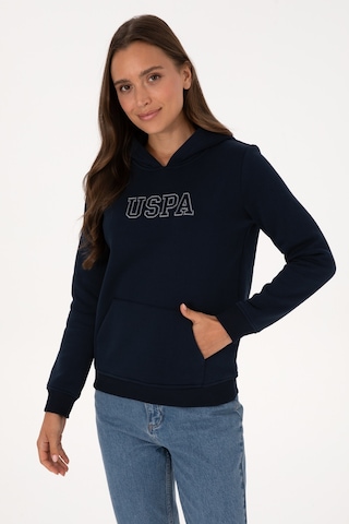 U.S. Polo Assn. Kadın Lacivert Şardonlu Kapüşonlu Basic Sweatshirt 50313566-VR033