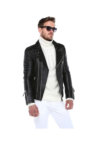 Derinss Leather Derinss Der117 Hakiki Deri Erkek Siyah Mont