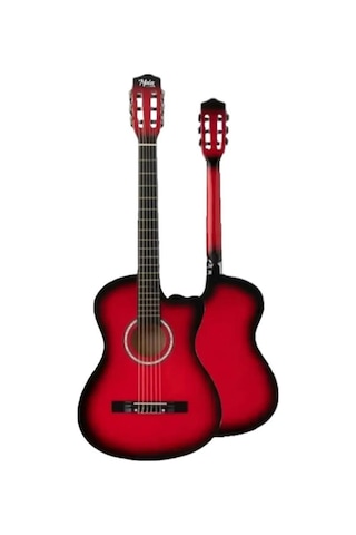 Midex Cg-395rd Kırmızı Renk Kesik Klasik Gitar 4/4 Yetişkin Boy Sap Ayarlı Full Set